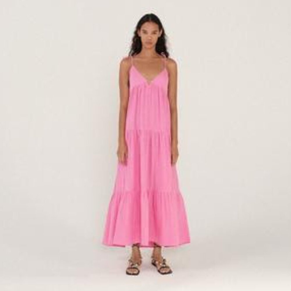 Zara Tiered Chiffon Midi Dress